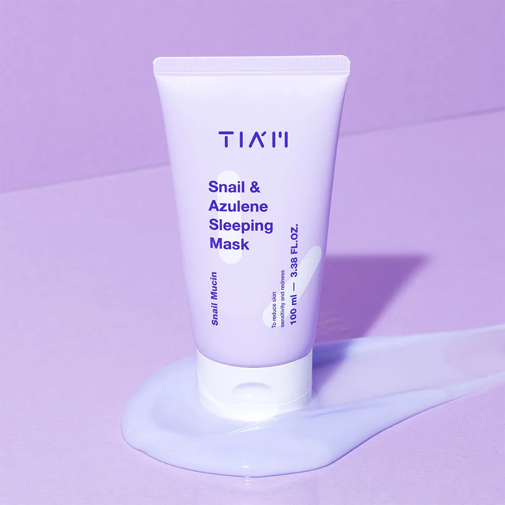 TIAM 100ml Korean Snail and Azulene Sleeping Cream 92% Snail Mucin Face Moisturizer Night Cream & Lotion