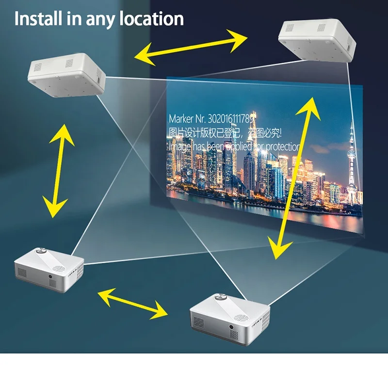 AKEY8S-Android 9, AUN Full HD проектор видеопроектор 4K панель расшифровки жидкокристаллического дисплея на домашний кинотеатр проектор луч LED-проектор для домашнего кинотеатра