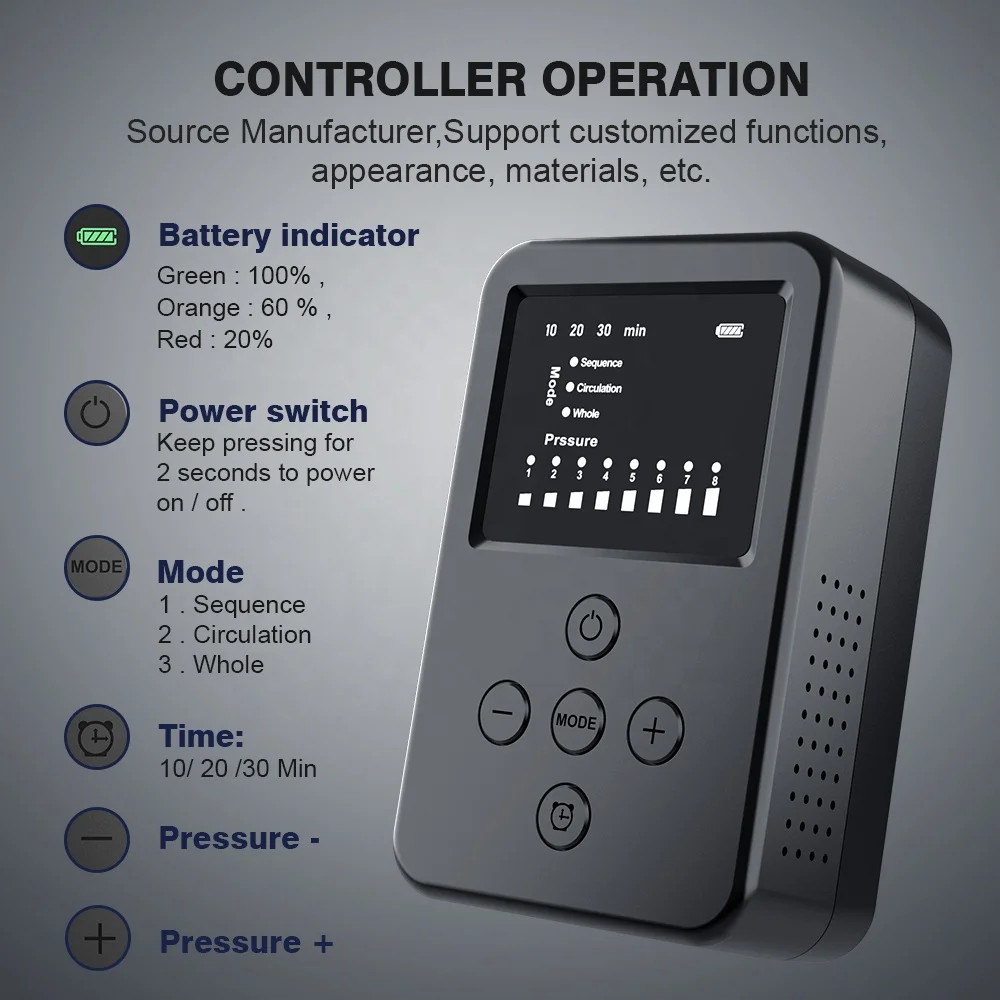 Factory 510K 8 Levels Intensity Air Compression Boots Legs Compression Boots Blood Circulation Wireless Air Compression Boots