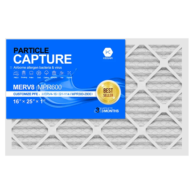 Kissair 16x25x1 merv 13 pleated air filter hvac air filters for home air conditioning