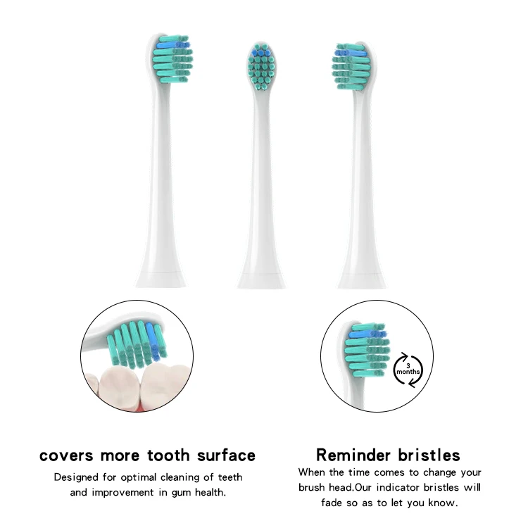 Free Sample Free Design Eco Wholesale Cheap CE Toothbrush Heads Compatible with Philps Soncare Electric Toothbrush Biodegradable