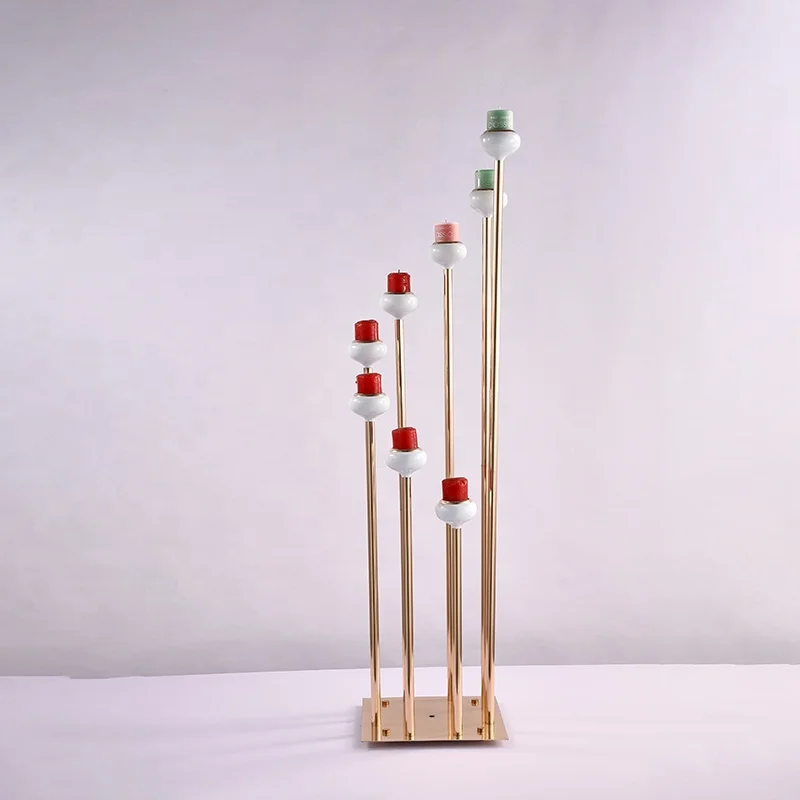 Decorative metal gold tall wedding candelabra centerpieces