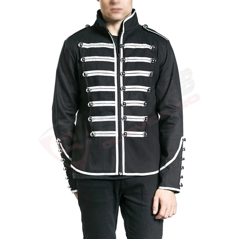 Medieval-Princess Steampunk-Gothic Clothing  Black Cotton Jacket Vintages Stand-Collar Retro-Style Breathable Coats Jackets