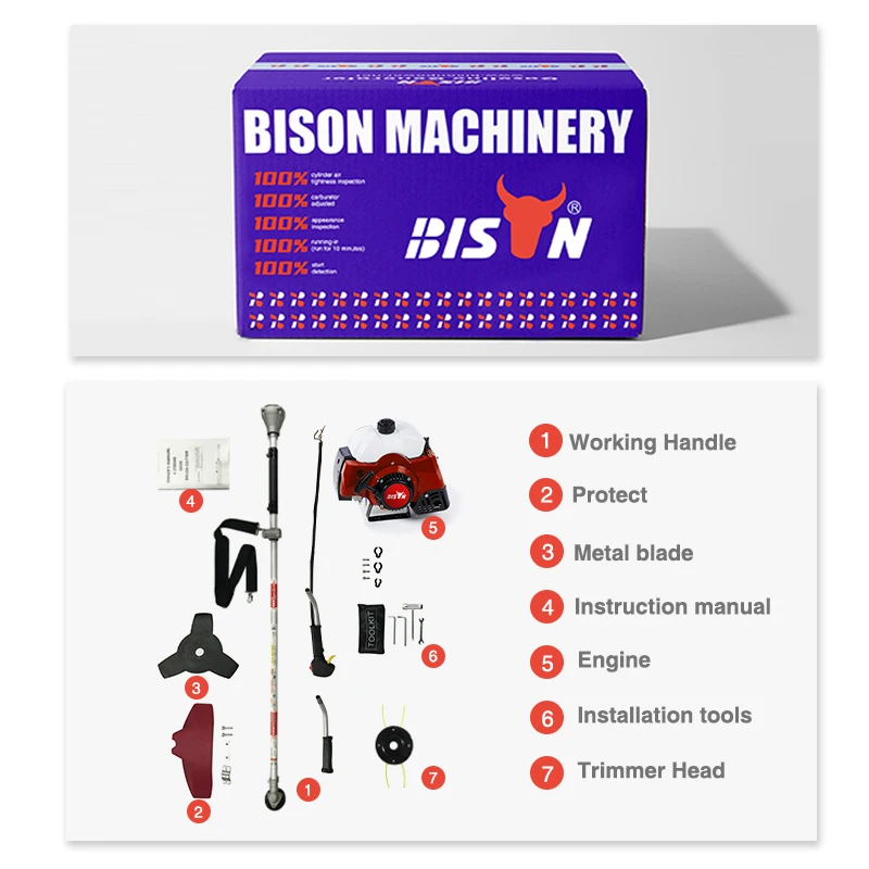 BISON Wholesale 40.2cc Gasoline Powered Grass Trimmer And Electric Brush Cutter Engine Garden Professional Tools Factories