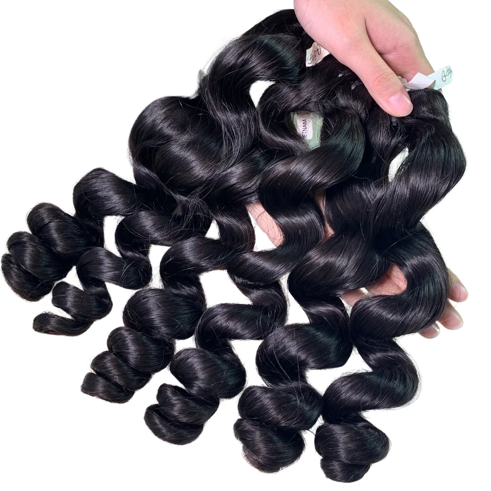 High Quality Cheap Price Raw Loose Wavy Natural Color 100% Raw Natural Vietnamese Human Hair Curly Wholesale Price High Quality