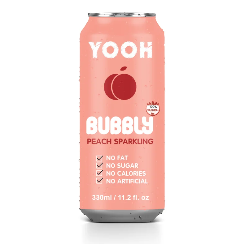 YOOH Sparkling Peach Juice Drink Canned 320ml OEM/ODM Private Label Peach Flavor