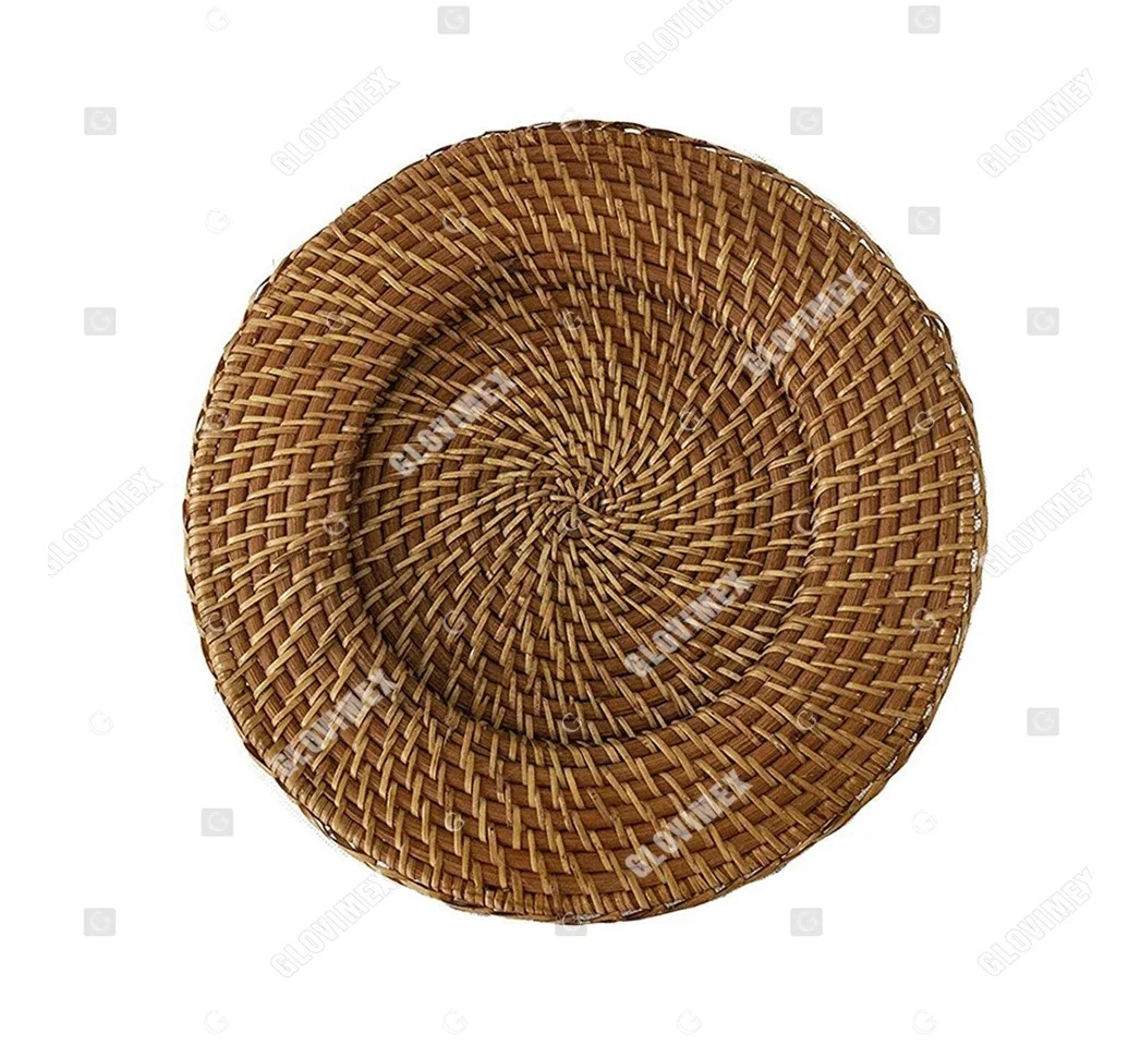 Натуральная ротанговая подстилка Vietrustic ручной работы декоративная плетеная подставка столовая посуда Сервировочная из Вьетнама