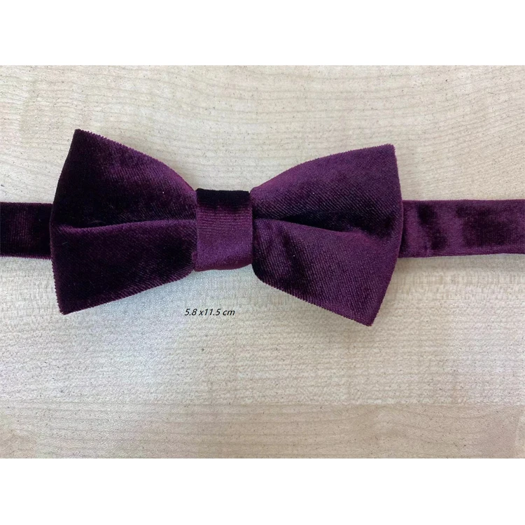 Широко продаваемый поставщик, мужские бархатные галстуки-бабочки высокого качества с простым окрашенным узором для повседневного Блейзера