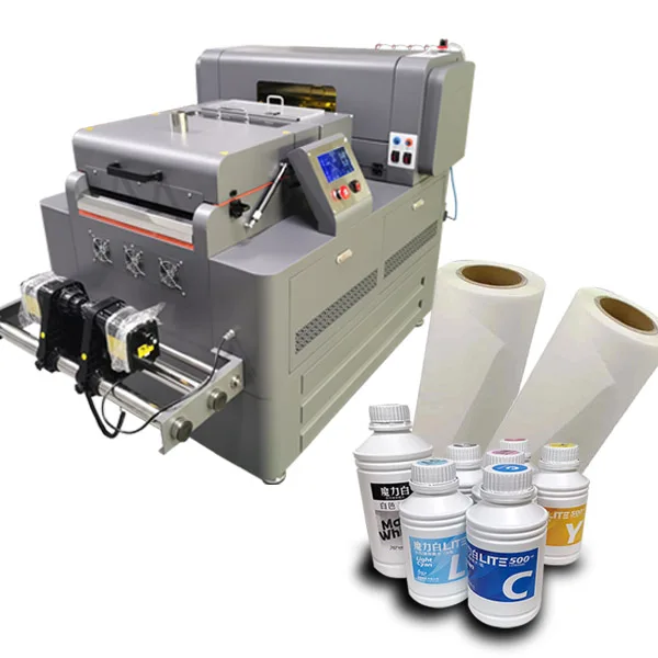 Digital 30cm Inkjet pet film Printing Machine XP600 Print Head DTF Printer with powder shaking machine