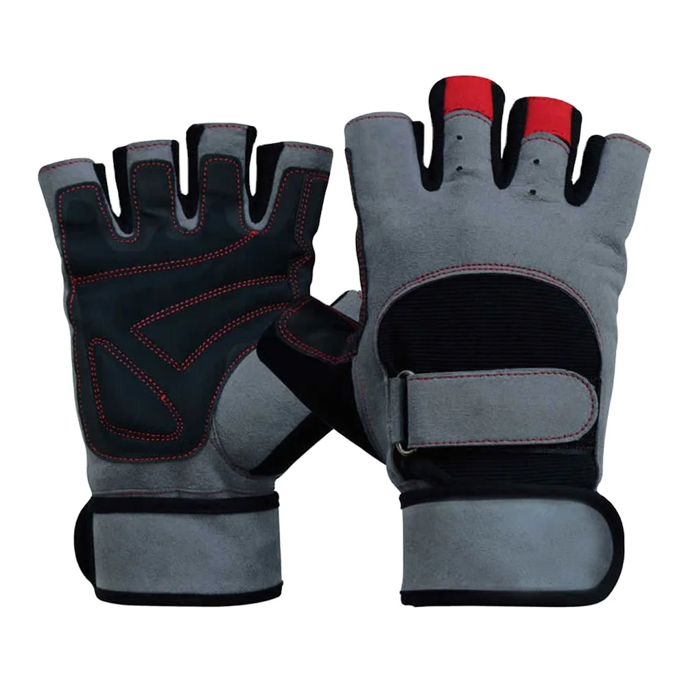 Customized Logo Half Fingers Gym Fitness Wear Best Design quick dry leather material Men Gym Weightlifting gloves customized