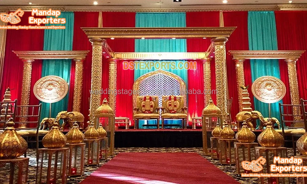 Великолепный мандап в стиле Пейсли Свадебный виде столбов индийский свадебный набор мандапов золотом арабском