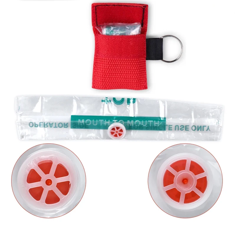 Custom logo Wholesale First-Aid Devices resuscitator mask cpr face shield Emergency Portable keychain pouch CE certificated