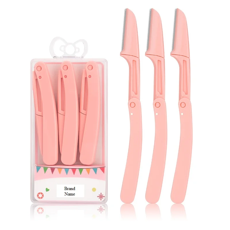 Hot Sell Foldable Women Eyebrow Razor Stainless Steel Blades Facial Eyebrow Hair Trimmer Razor Face Eyebrow Shaver