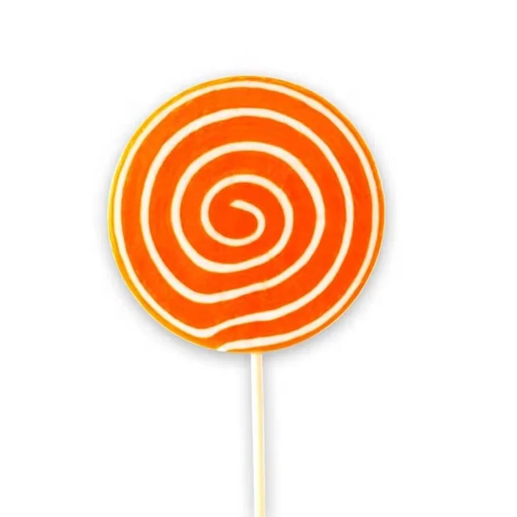Wholesalelolly round fruit flavored lollipop multicolour hard candy stick swirl giant lollipop candy