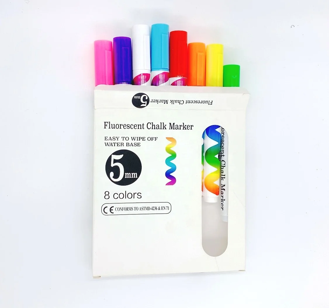 5mm Bullet Chisel Nib Erasable Liquid Chalk Marker 50 colors