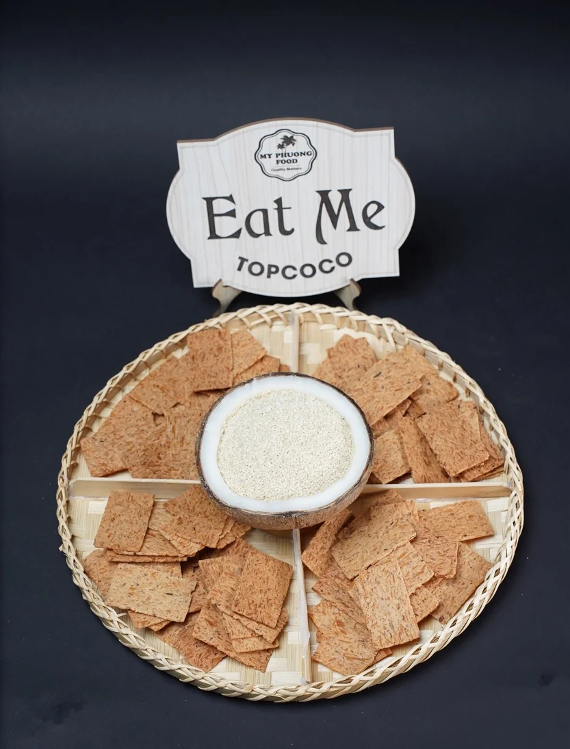 TOPCOCO - New arrival Coconut Cracker with Sesame 180gram snacks biscuits crunchy and delicious baked roasted coconut