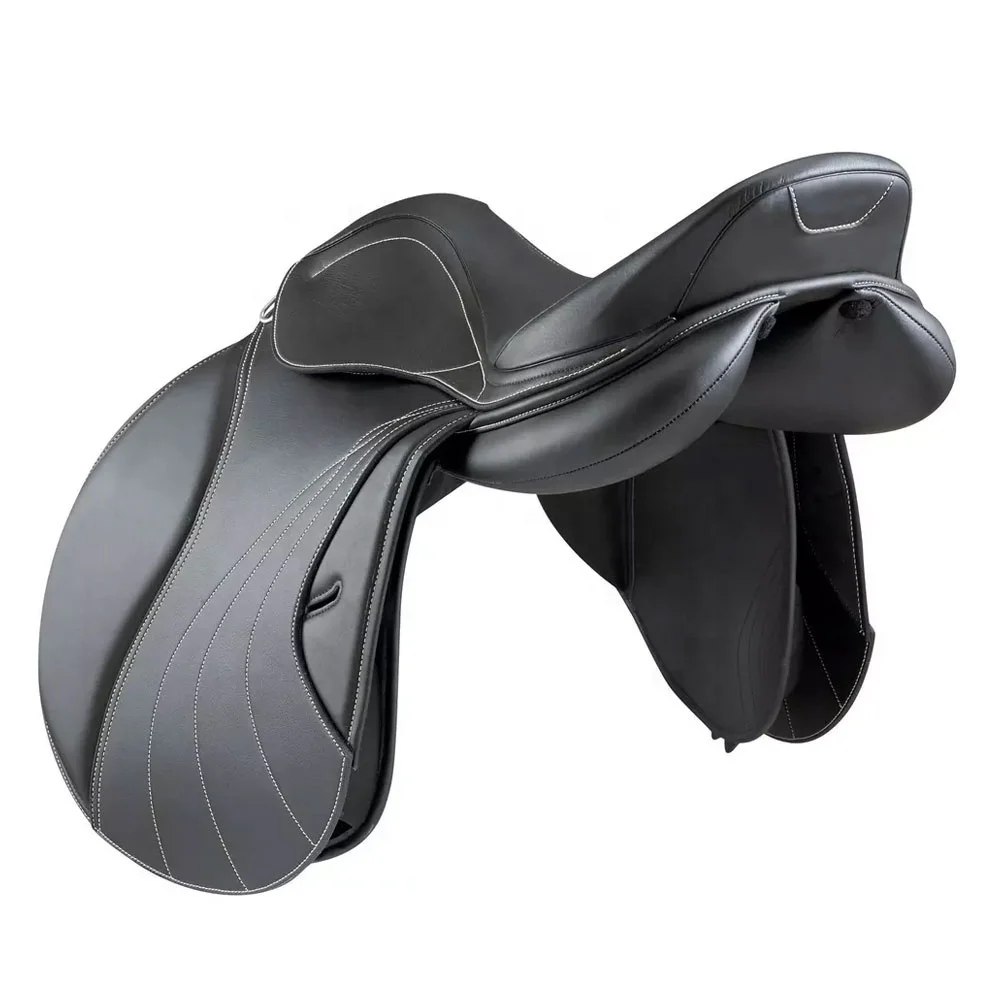 Horse Equipment Saddle Leather Equestrian Jump Riding Racing Black Saddles