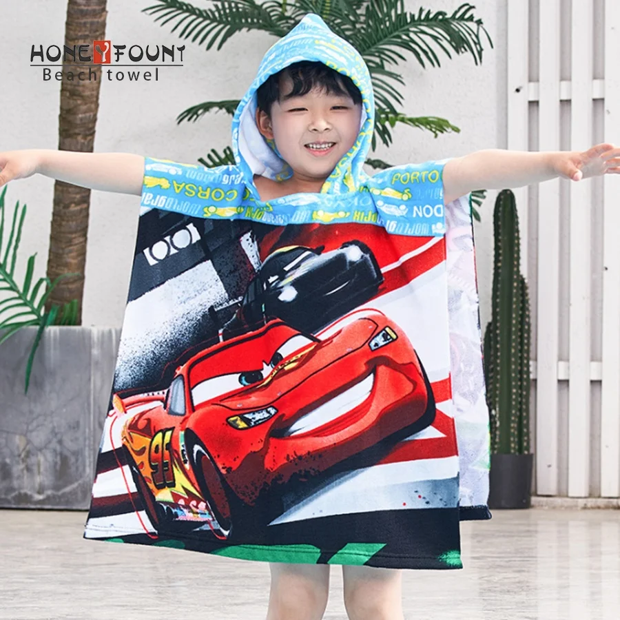 Factory Wholesale Custom Logo 100% Cotton Quick Dry Kid Hooded Sand Free Beach Towel Children Beach Bath Towel