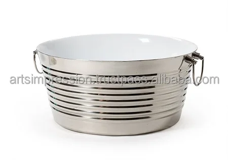 bigger champagne ice bucket steel hammer design good material  with custom handle stand ice bucket for Parties Ice Buckets 2024