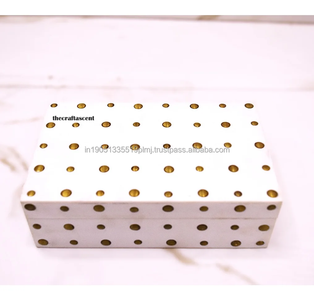 Hot Selling Wooden Brass & Resin Inlay Storage Box Luxury Latest Brass Inlay Box For Storage And jewelry Customized Storage Box