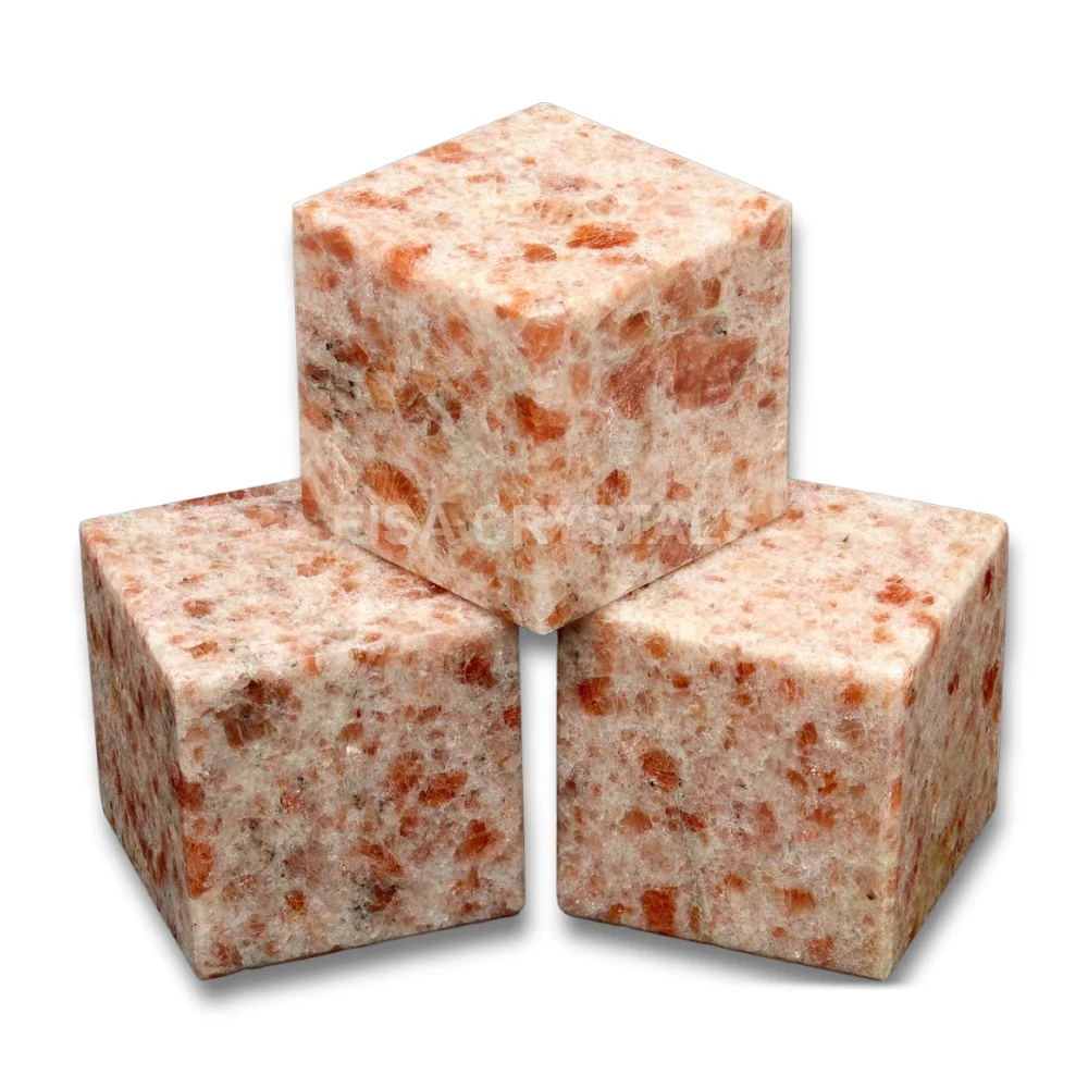 Wholesale Natural Crystals Cube Sunstone Healing Crystal Cubes Beautiful High Quality Semi Precious Stone Crafts Crystal shop