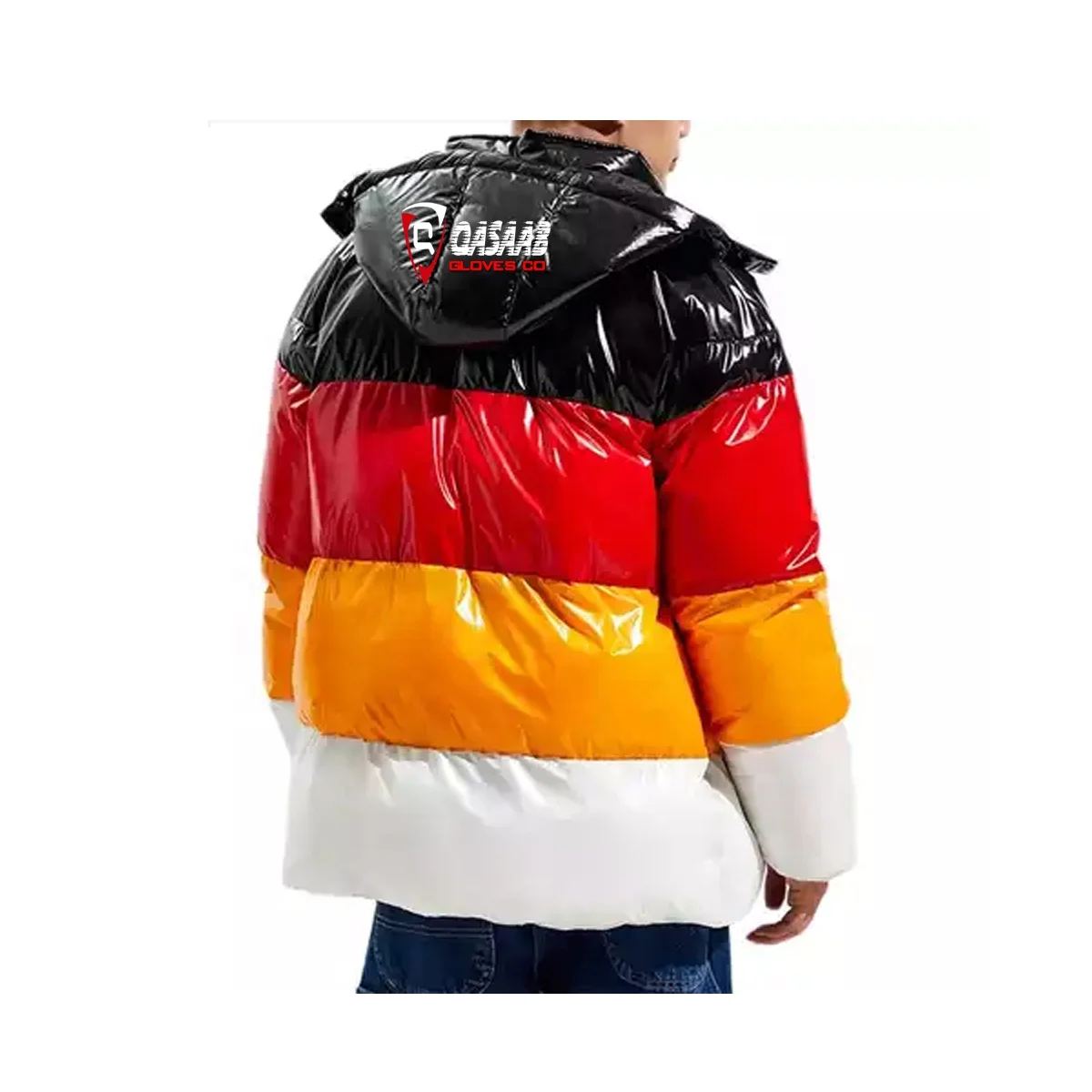 Fashion Winter Bumper Jackets Men Hooded Long-Zippers Patchwork Casual Shinning-clothing Puffer Coat Jackets