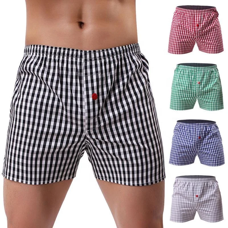 Woven Underwear Boxer Shorts for Men Cotton Classic Fit With Button Fly 3 Pack Manufacturer From Bangladesh