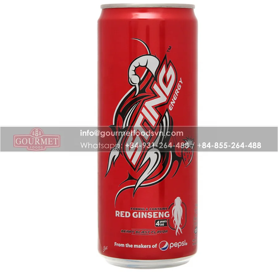 Энергетический напиток с клубникой 320 мл банки безалкогольные напитки основной ингредиент женьшень сладкий вкус объемная упаковка сертифицированная халяль