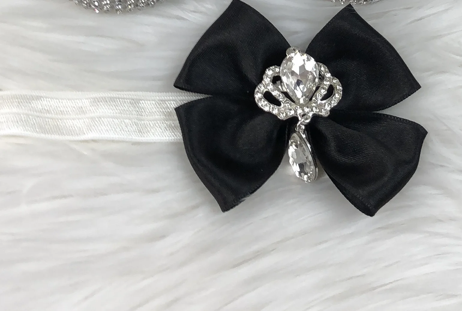 Wholesale Custom Modern High Quality Newborn New Design Black Silver Shiny Shoes And Hair Band Girl Girls Babies Baby Gift