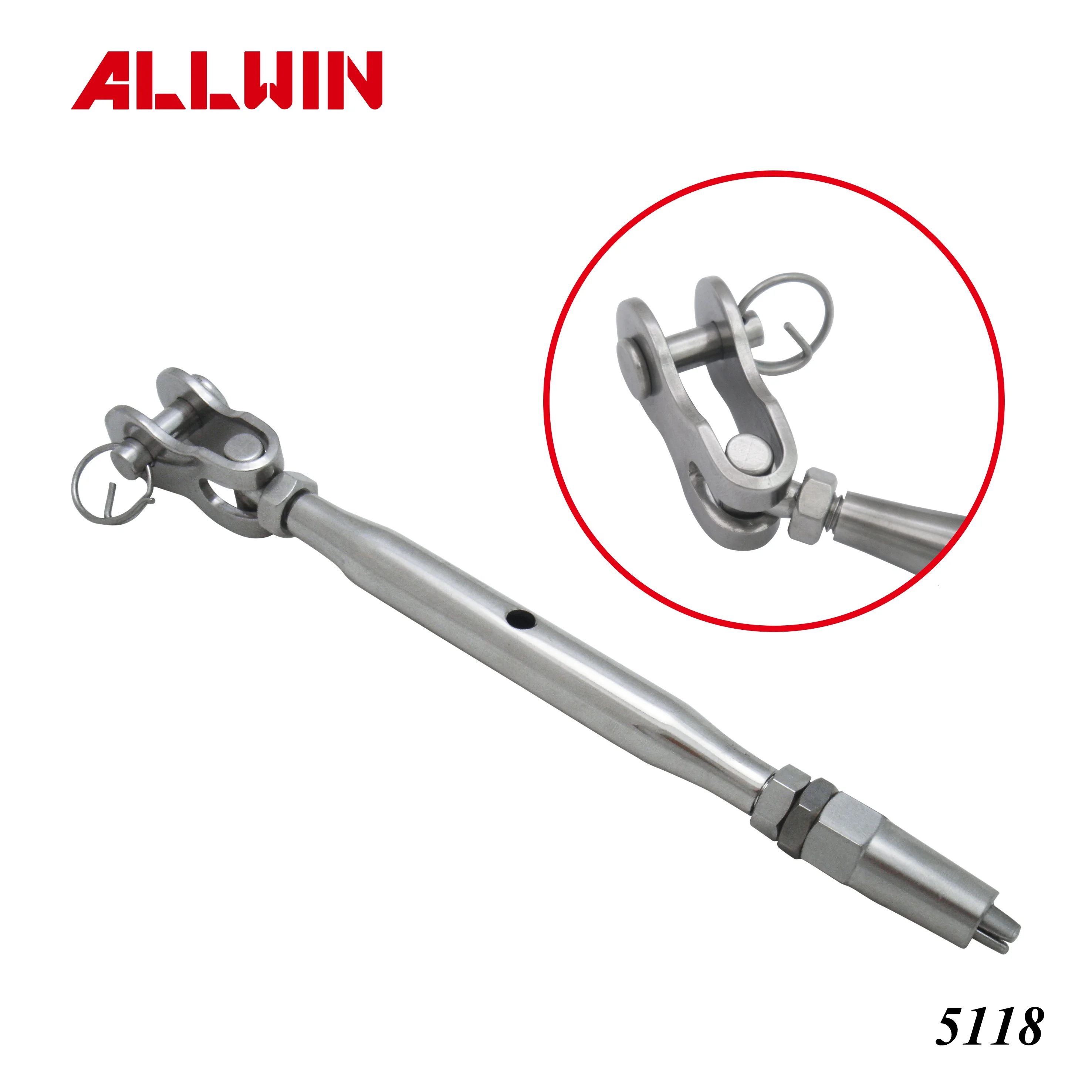 Stainless Steel Push Lock Lag Terminal Swageless Wire Rope Cable Fitting