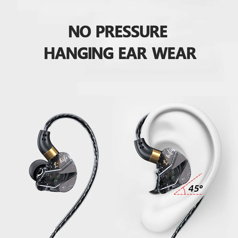 Hanging ear type unisex fashion running wire-controlled headphone Music sports headphone