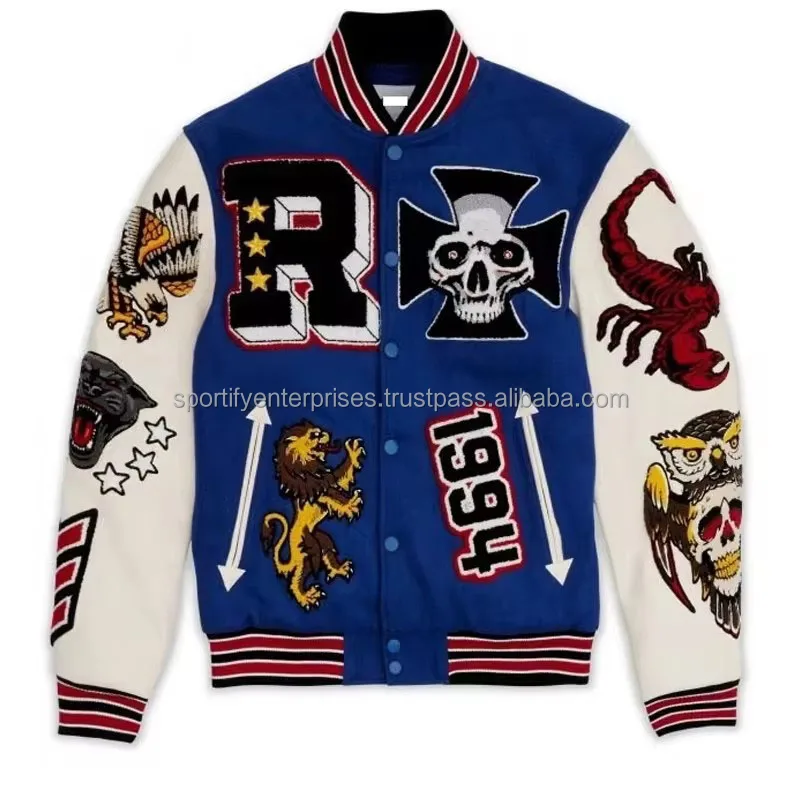 Wholesale Custom Varsity Letter Chenille Embroidered Iron On Alphabet Patch Chenille Embroidery Patches For Jacket and Hats
