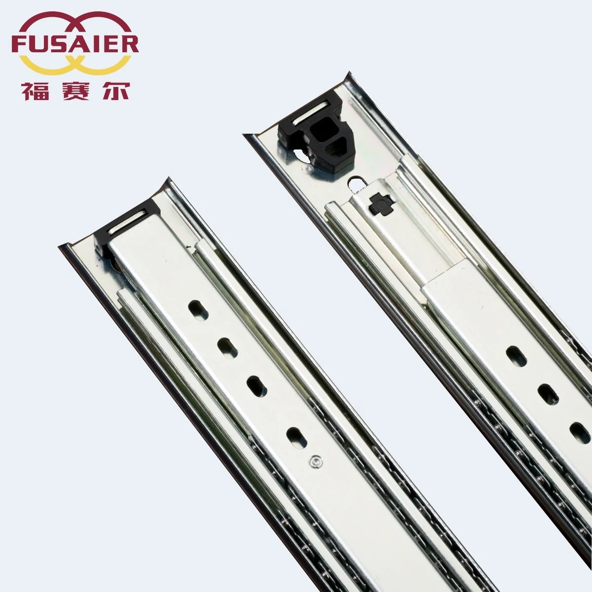 Fusaier Hot Sale Slim Gap 53mm Full Expanded Telescopic Slide Rail Heavy Duty Drawer Slide Rail Industrial Slide rails