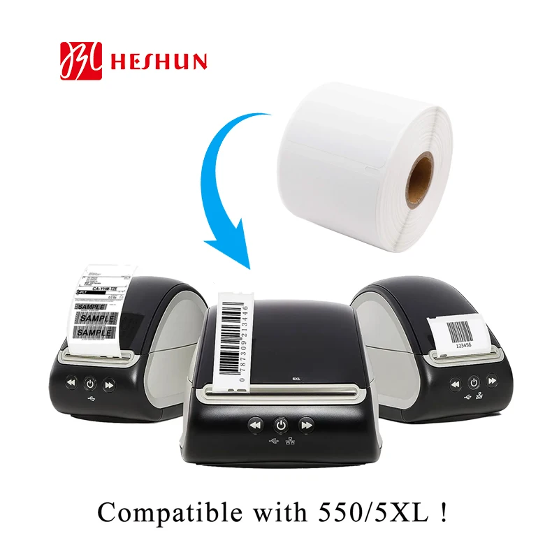 HESHUN High Quality Heat Sensitive Paper Self-adhesive label Paper Barcode Printing Paper Dymo 30256 59mm*104mm*300pcs Sticker