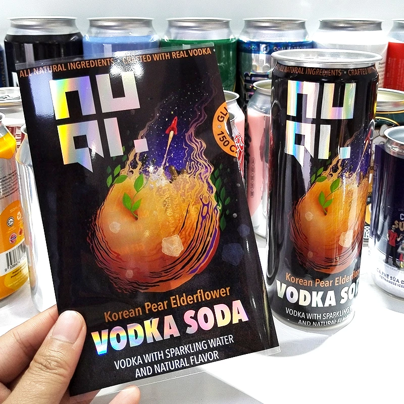 Customised Printed Wrap Plastic Shrinking Sleeve Soda Drink Aluminum Can Application