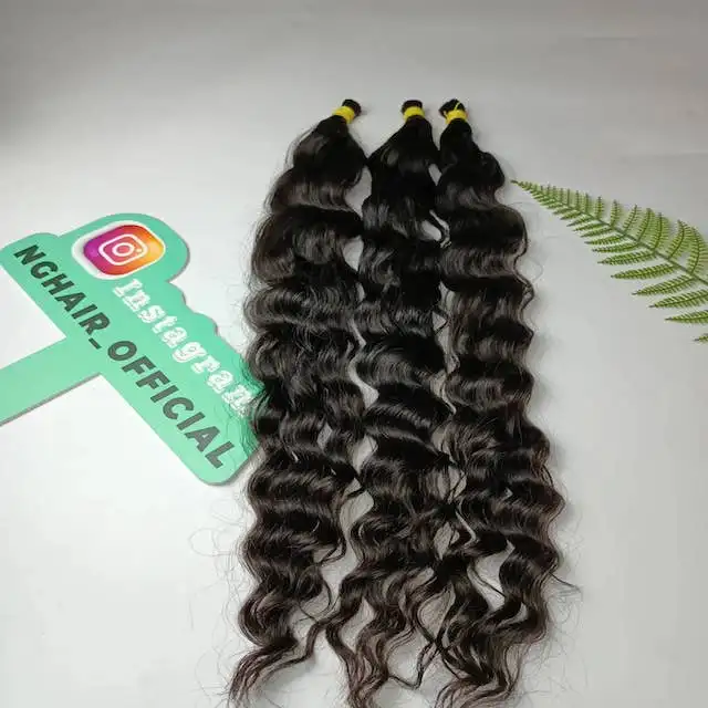 Wholesale Natural Wavy Bulk Hair Extensions Customized Color No Genius Weft From Vietnamese Virgin Hair