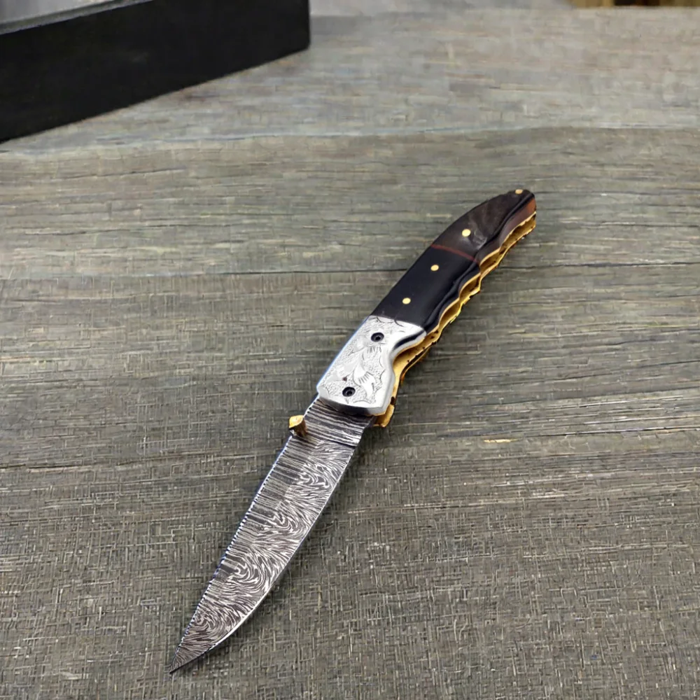 New Style Outdoor Camping Hunting Folding Pocket Knife Wholesale Folding Knifes With Black Resin Handle Handmade Pocket knives