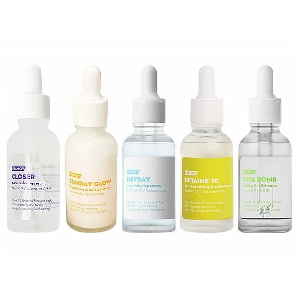 FRANKLY Vita Bomb Serum Korean Liquid Face Serum Hyaluronic Acid Niacinamide Panthenol Vitamin C Vitamin E Dry Skin Brightening