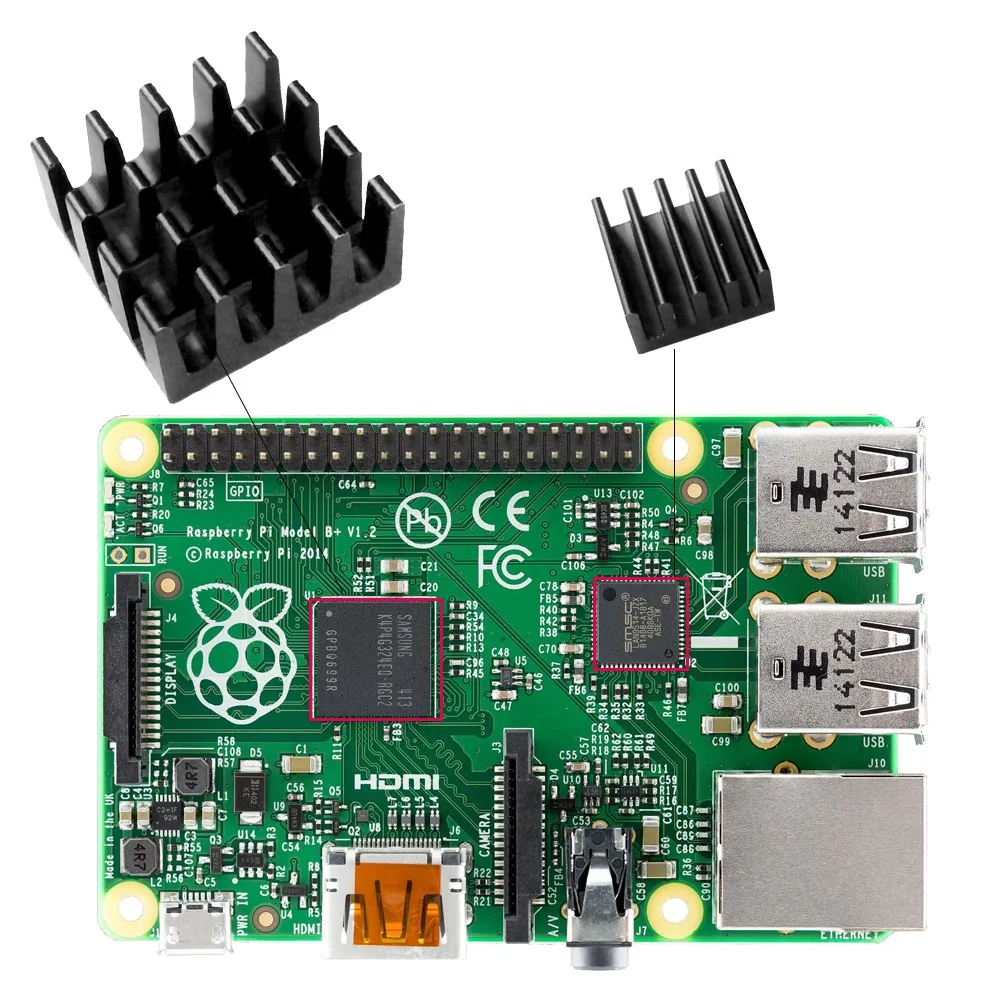 Черный алюминиевый радиатор охлаждающий комплект для Raspberry Pi 3 2