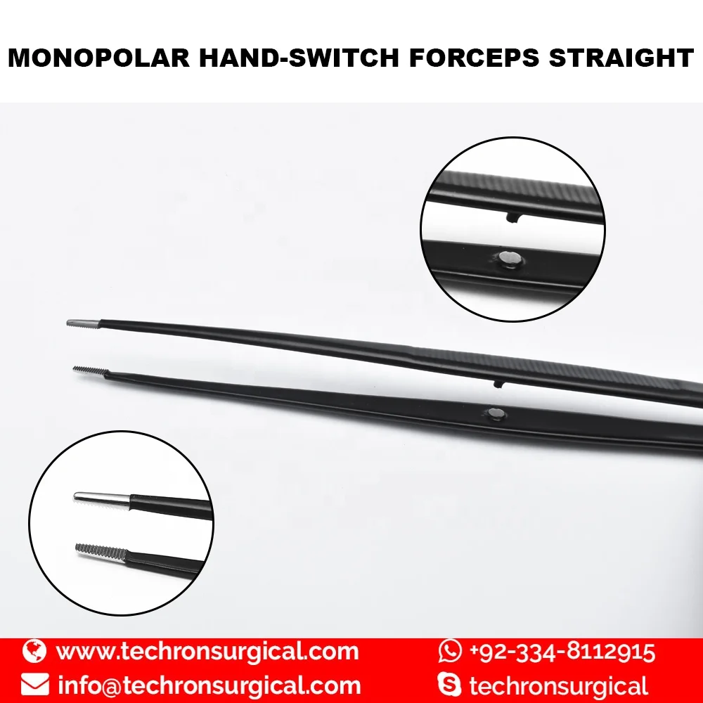 Serrated Tip Monopolar Hand Switch Forceps W/Fixed Cable