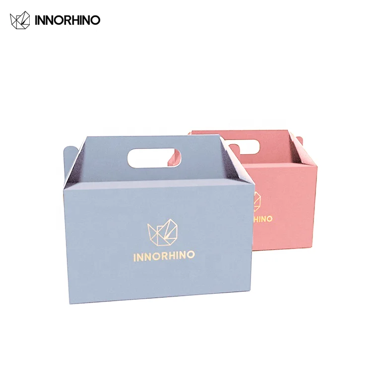 Favor Box Packaging Wedding Party Banquet Takeout Food Pastries Cake Dessert Cookies Candy Gift with handle Customized INNORHINO
