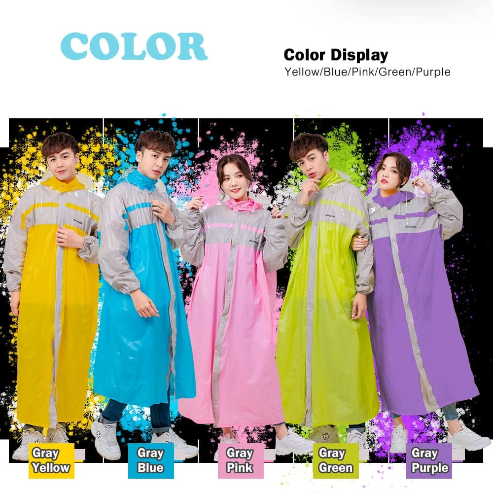 OEM Wholesale Reusable Rain Wear Rainproof Scooter Hooded Rain Jacket Packable Full Raincoat