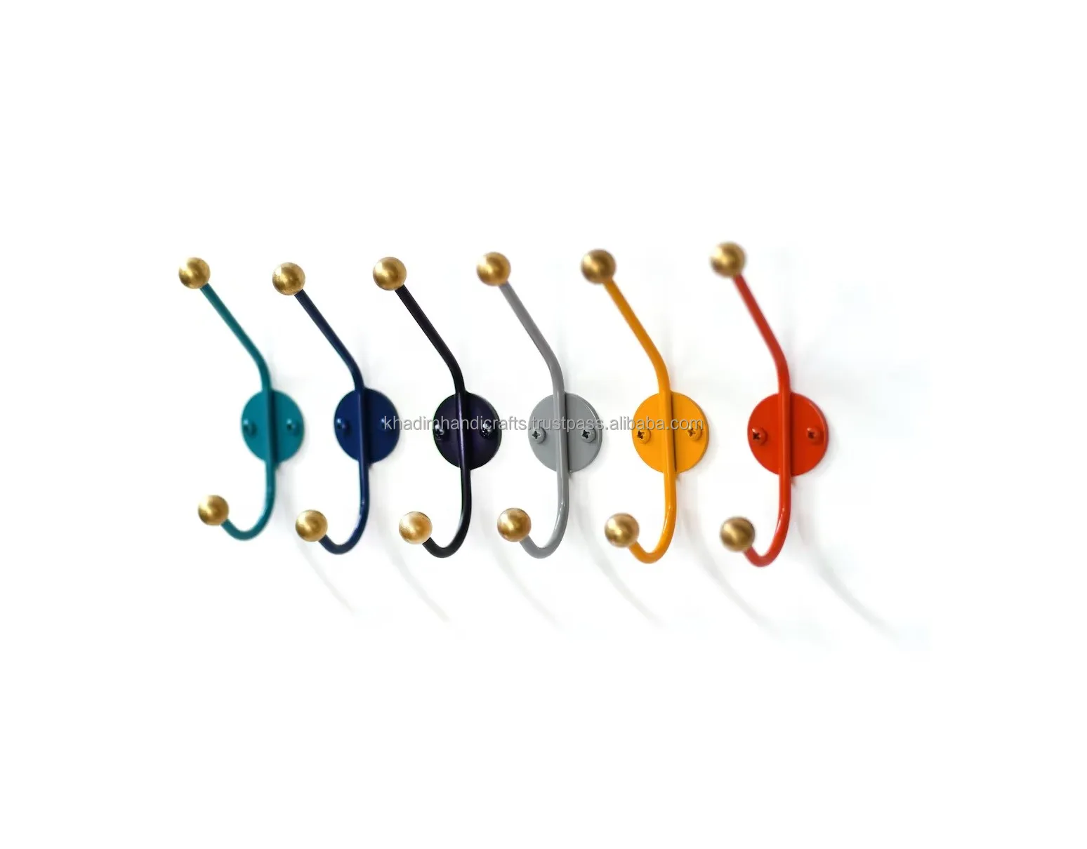 Multi color wood and Iron wall hook