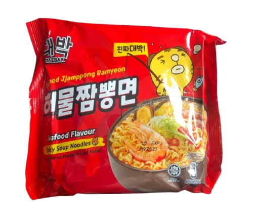 Korean Instant Noodle Food Daebak Hot Seafood Pack Ramyon Squid Shirimp Spicy Jjambbong Ramyeon Flavor Halal Amazon Best
