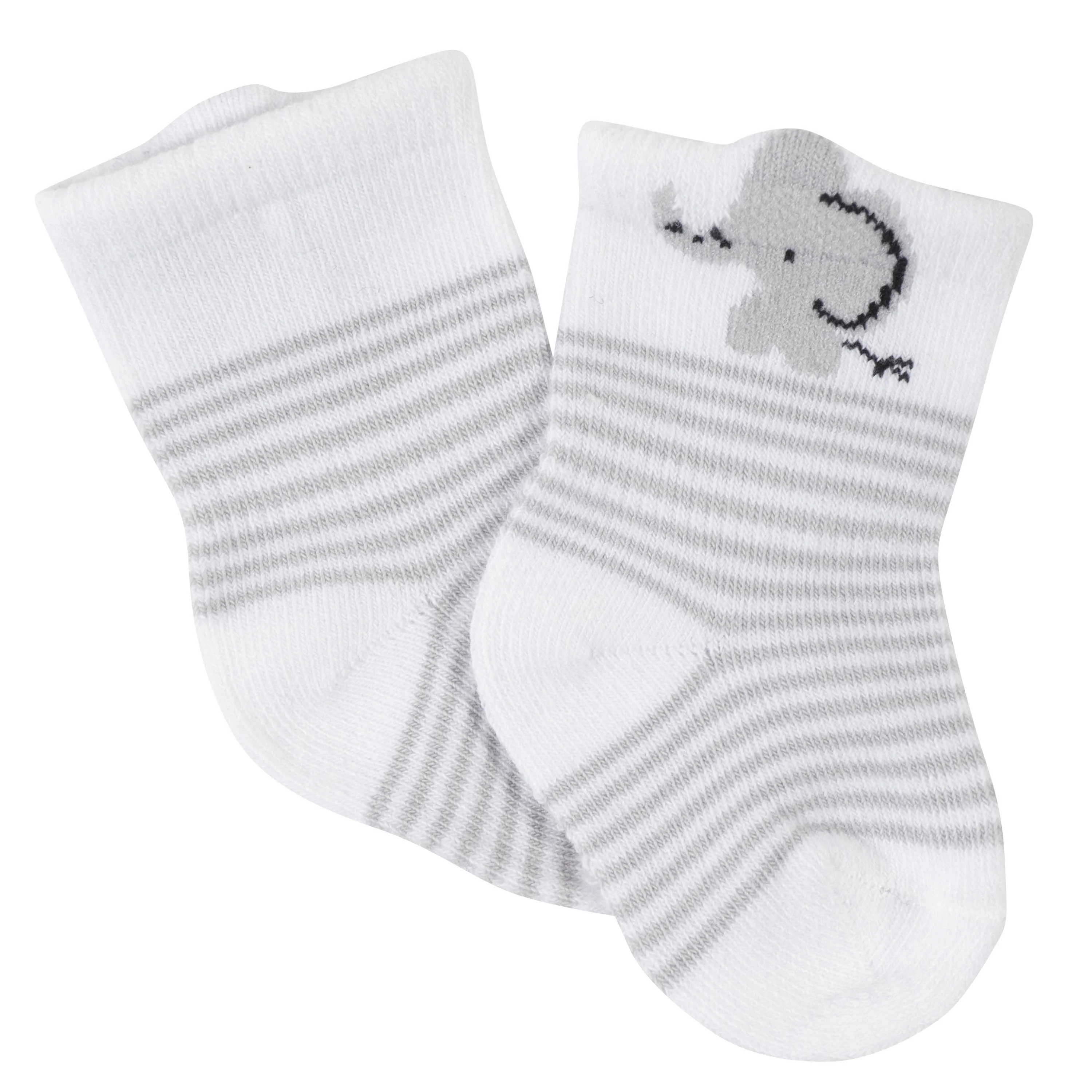 Gerber Unisex Crew Socks for Newborns 0-3 Months Baby Animals Wiggle Proof Jersey 6-Pack for Girls