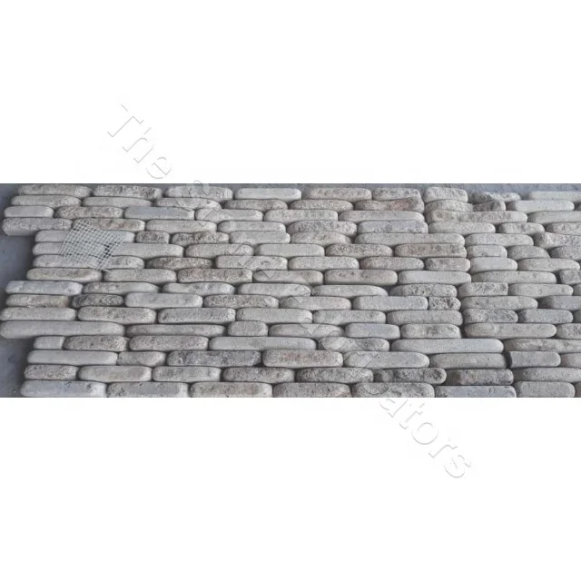 Natural Decorative White Marble Tumbled Wall Panel Veneer Sheet Quartzite Slate Dry Stack Stone Tile for Outdoor Wall Cladding