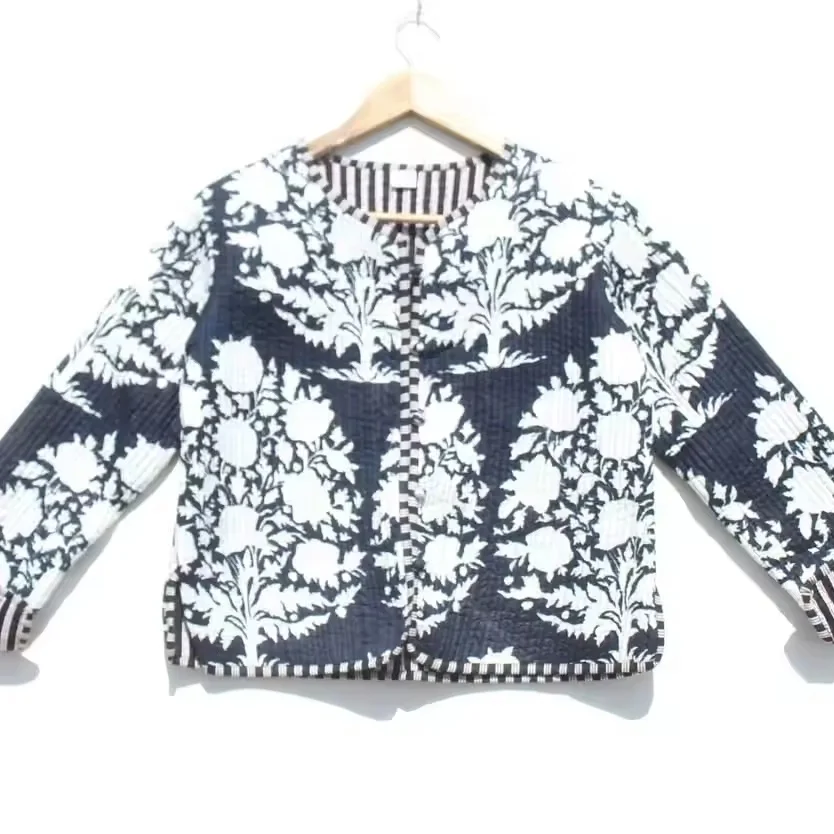 New Arrival Quilted Reversible Lined Jacket Indian Handmade Patch Work Jackets Coats Boho for Women