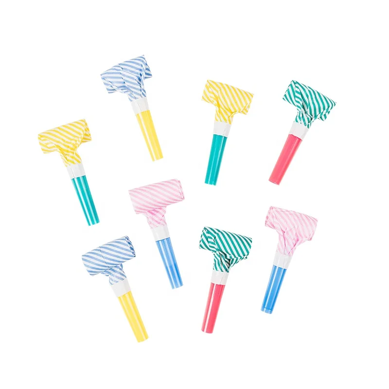 8 шт. свежих ярких полос воздуходувка для вечеринки звуковой сигнал свисток шумоподавляющее устройство для вечеринки на день рождения S00658