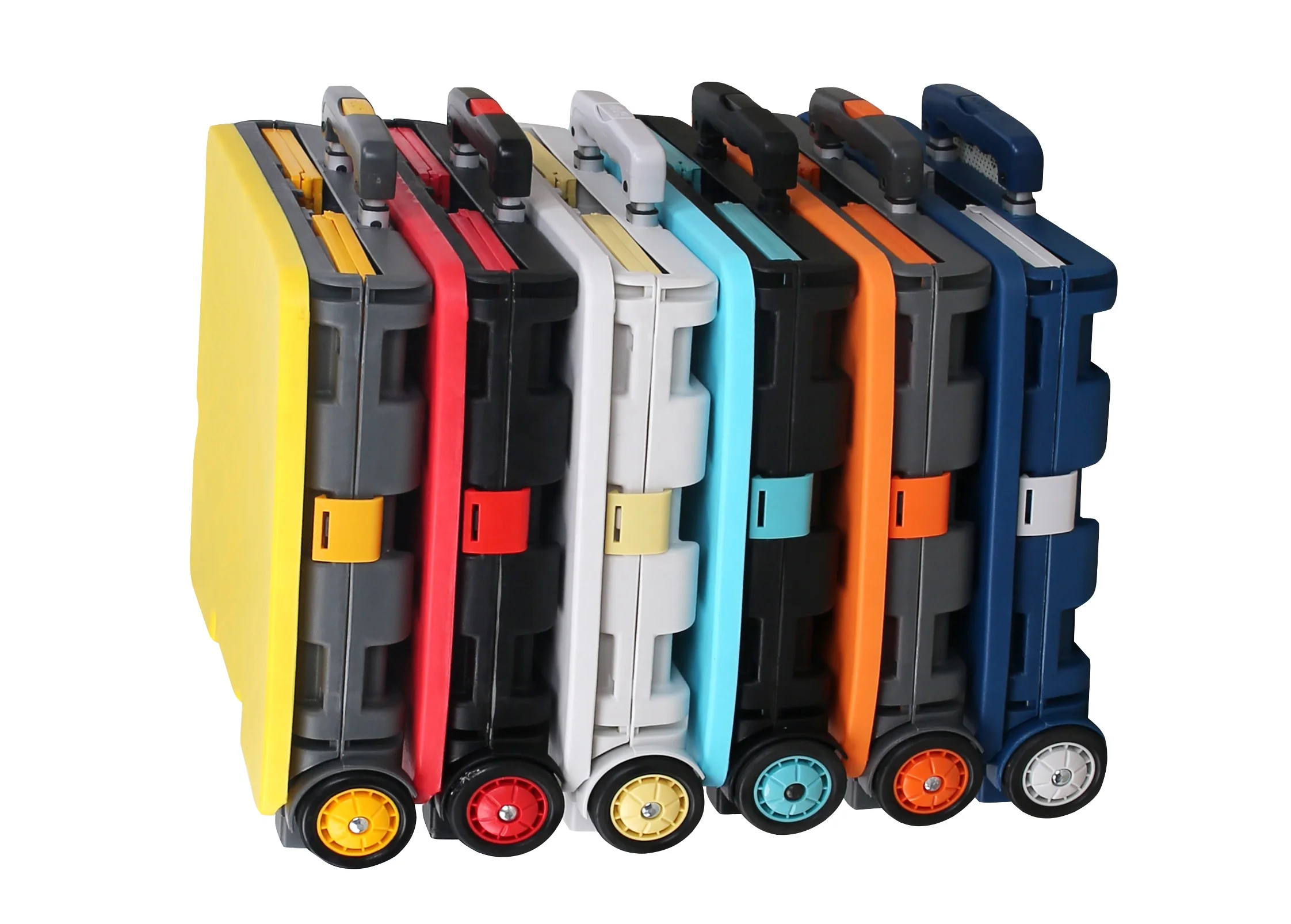 Collapsible Rolling  Supermarket Shopping trolley Folding Plastic Carry Hand Trolley Cart  Portable  with wheels