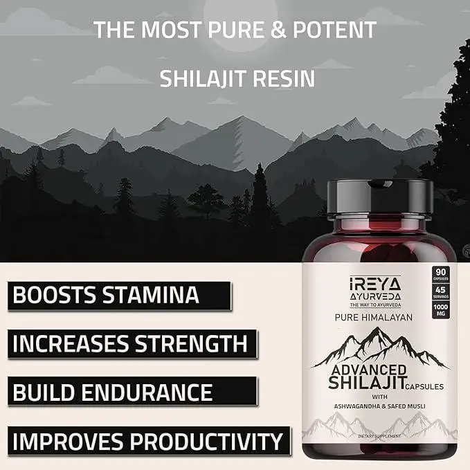 Pure Himalayan Shilajit Extract Capsules - Natural Energy Booster & Immune Support | Bulk Suppliers